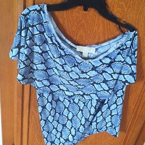 Michael Kors Women's One Shoulder Animal Print Top